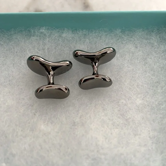 Bean® design Cuff Links
in Charcoal-color Ruthenium, 18 mm - Picture 3 of 3
